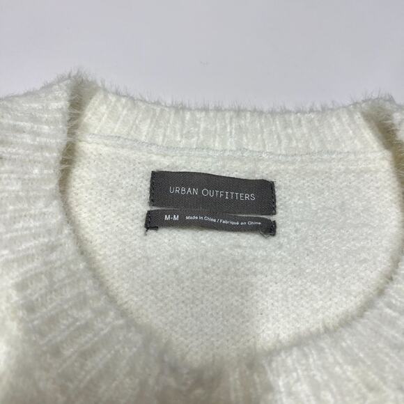 Urban Outfitters Fluffy Soft Crew Neck Sweater in Ivory - Picture 3 of 5